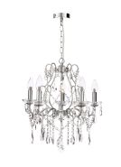 25254-CHR  Annalee Lrg 5LT Chandelier Chr, Chrome/clear, IP44, G9 LED Included
